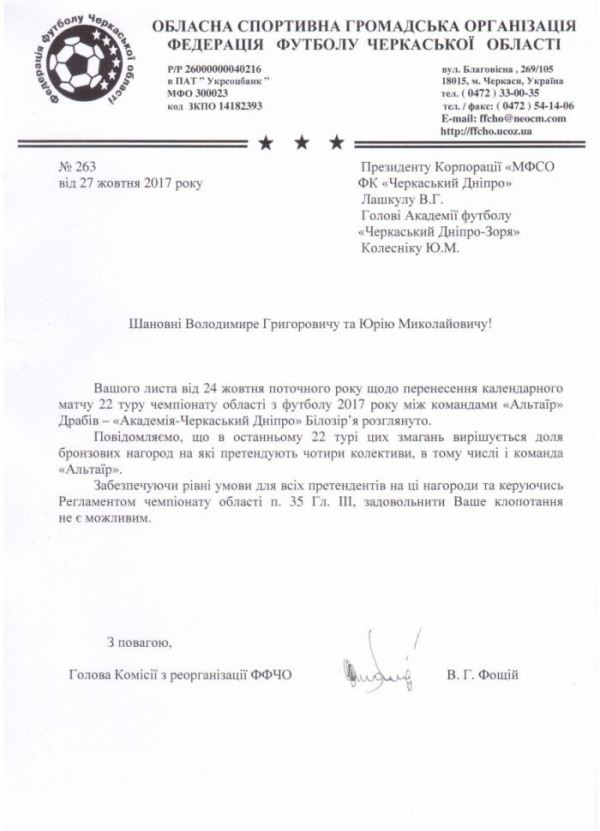2810 лист-відповідь